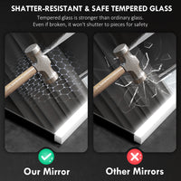 Specchio Bagno da Parete con Luce LED a 3 Colori 70x50x3 cm in Vetro Temperato Argento