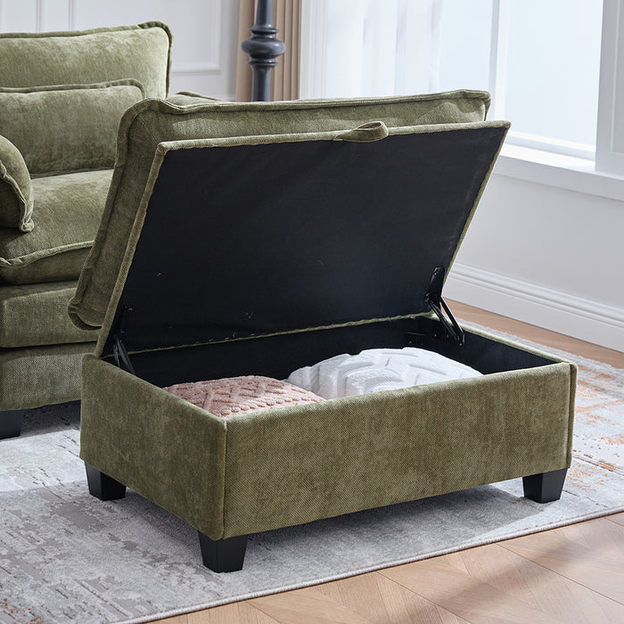 Poltrona oversize - Xylo - con poggiapiedi e pouf tasche laterali velluto