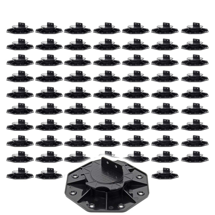 Set 70 supporti per pavimenti galleggianti, Altezza regolabile 18-25mm Max 2700 kg, Piedini per Decking