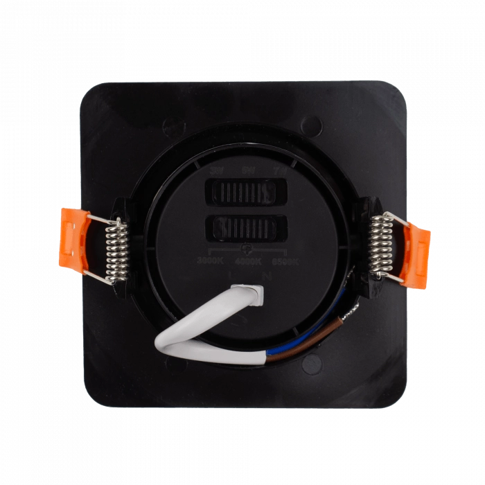 Faretto LED da incasso CCT nero quadrato Ecolight