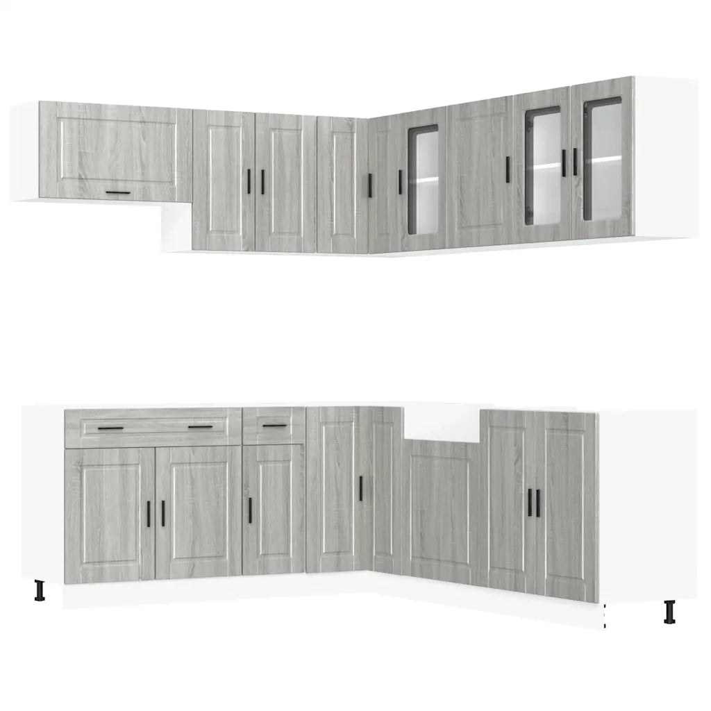 Set Mobili da Cucina 11 pz Porto Grigio Sonoma in Truciolato