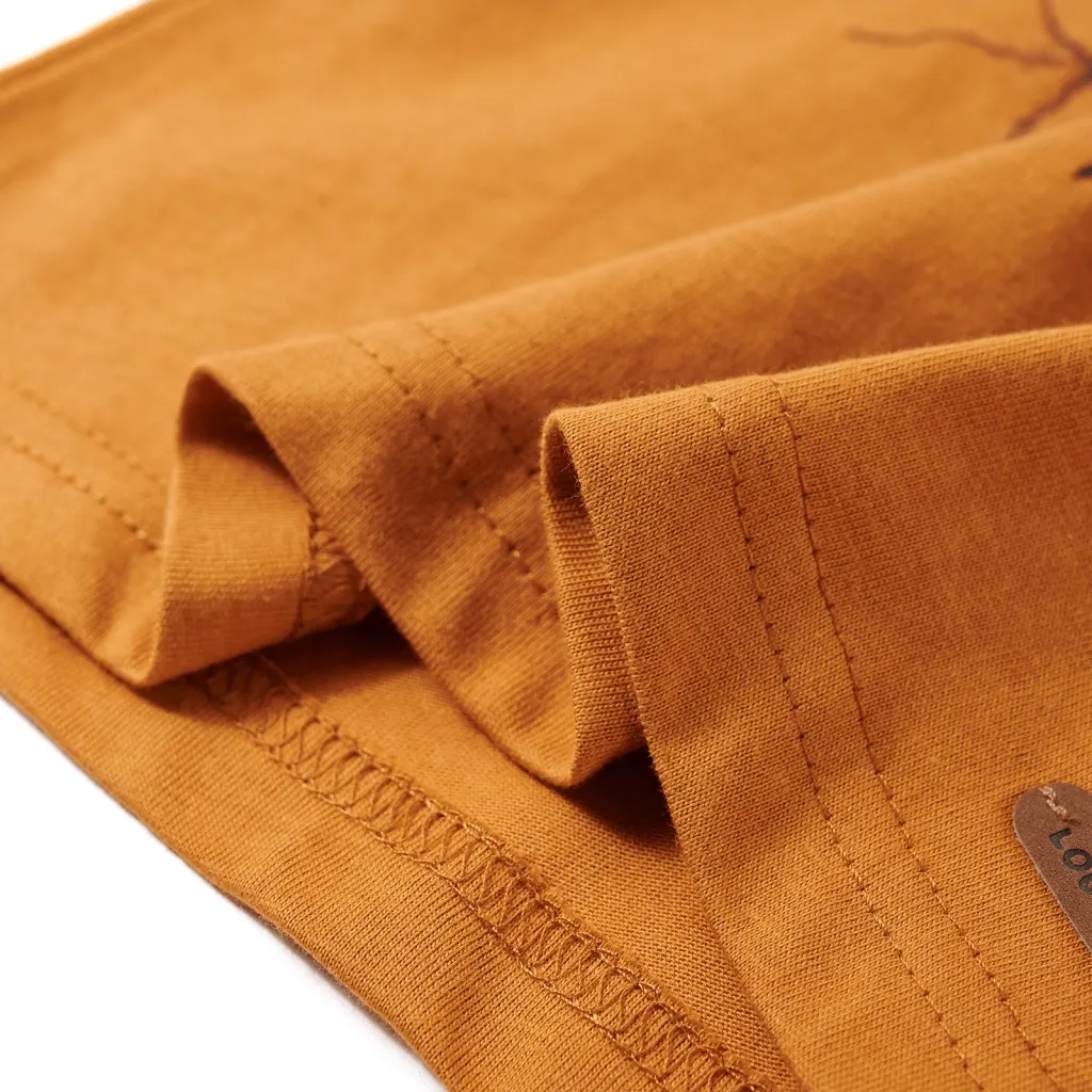 Maglietta da Bambino Maniche Lunghe Ocra Scuro 128 13217