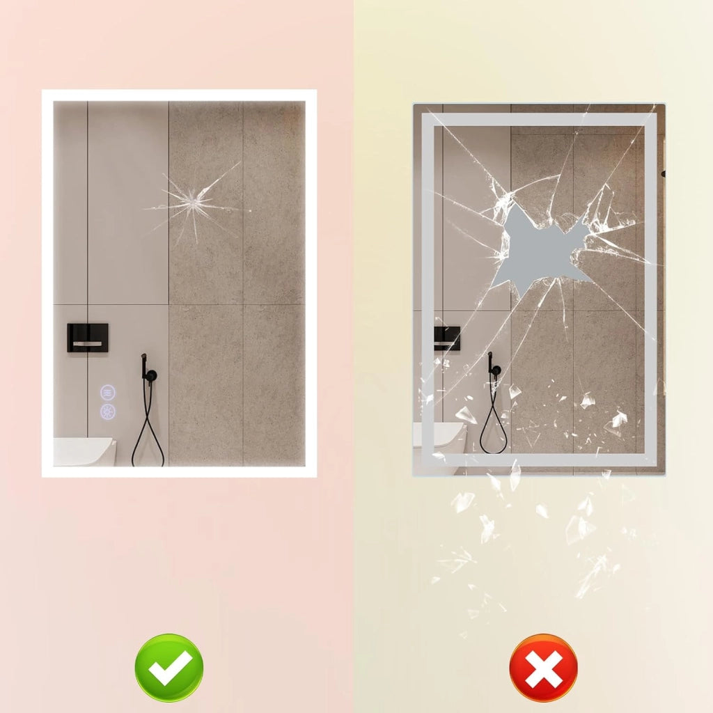 ZMH Specchio da Bagno Illuminato con Regolazione d'Intensità e Interruttore Touch