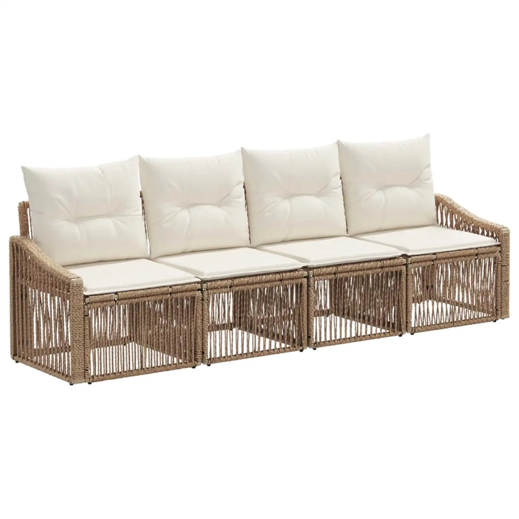 Set Divano da Giardino 4 pcs Beige polyrattan 3435930