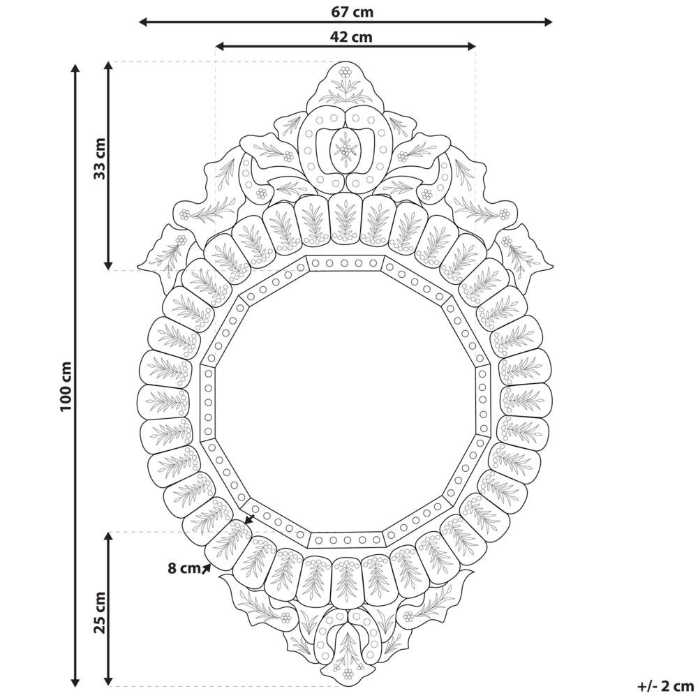 Specchio da parete argento 70 x 100 cm Design Cameretta per bambini Cameretta per bambini