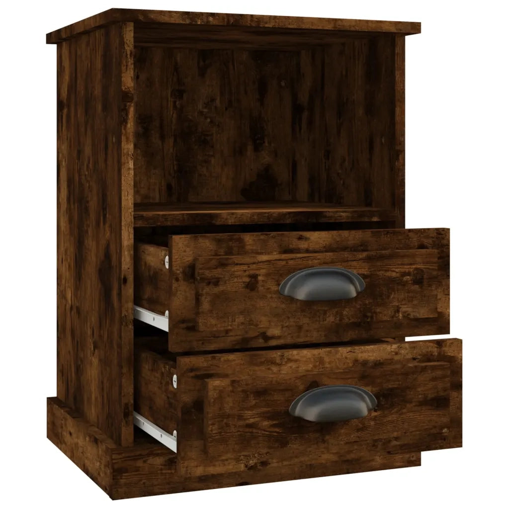 Comodino | Armadio da Notte | Mobiletto da notte Rovere Fumo 43x36x60 cm