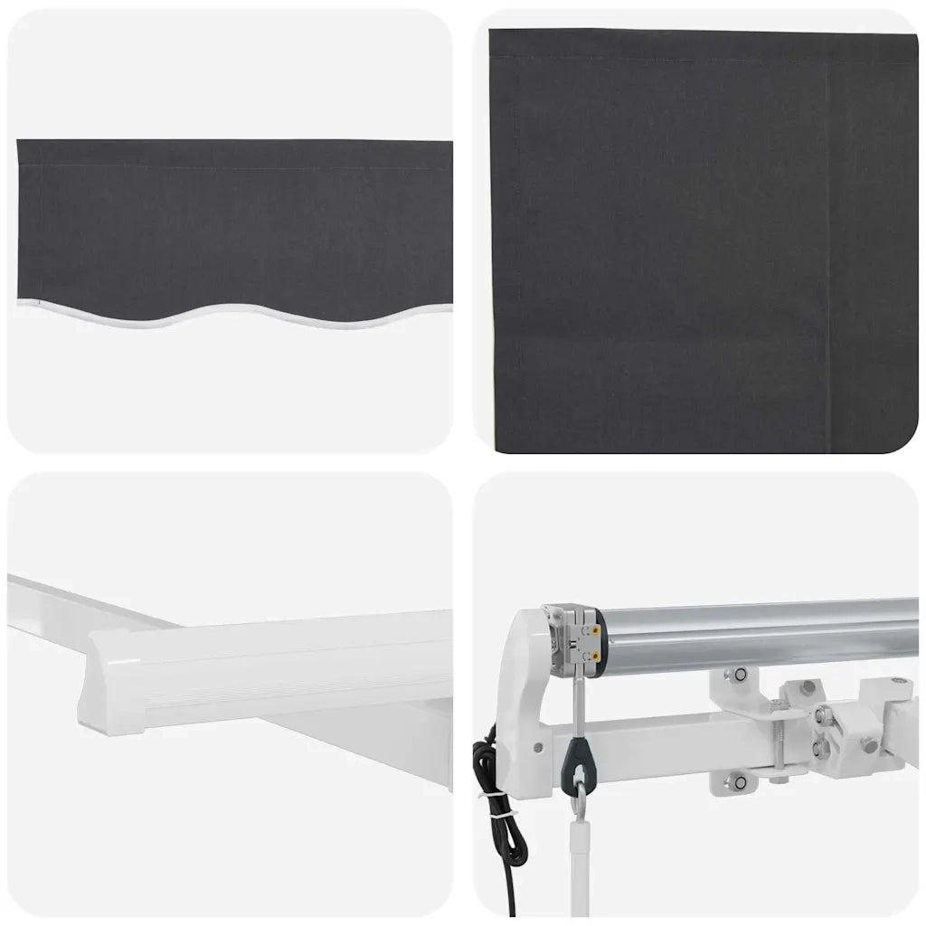 vidaXL Tenda Retrattile Antracite 400 x 200 cm Poliestere e Alluminio