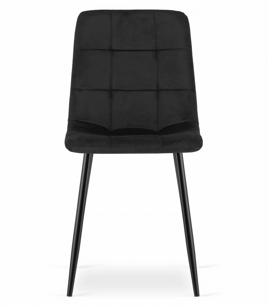 Sedia Valora PYRA in velluto nero dal design moderno per il soggiorno