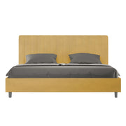 BS COM Letto matrimoniale king size senza rete imbottito 200x200 microfibra ocra