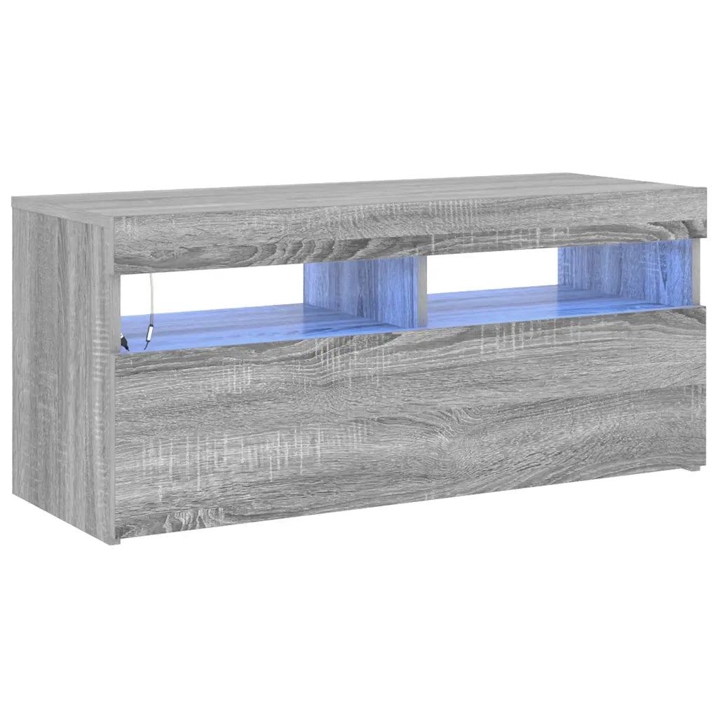 Mobile Porta TV con Luci LED Grigio Sonoma 90x35x40 cm cod mxl 9640