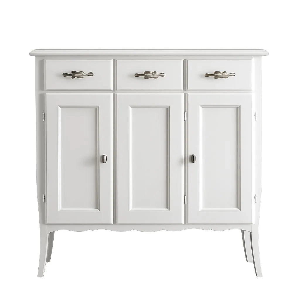 Madia credenza shabby chic 3 ante 3 legno bianco l.105 p.42 h.101 - Mobili 2G