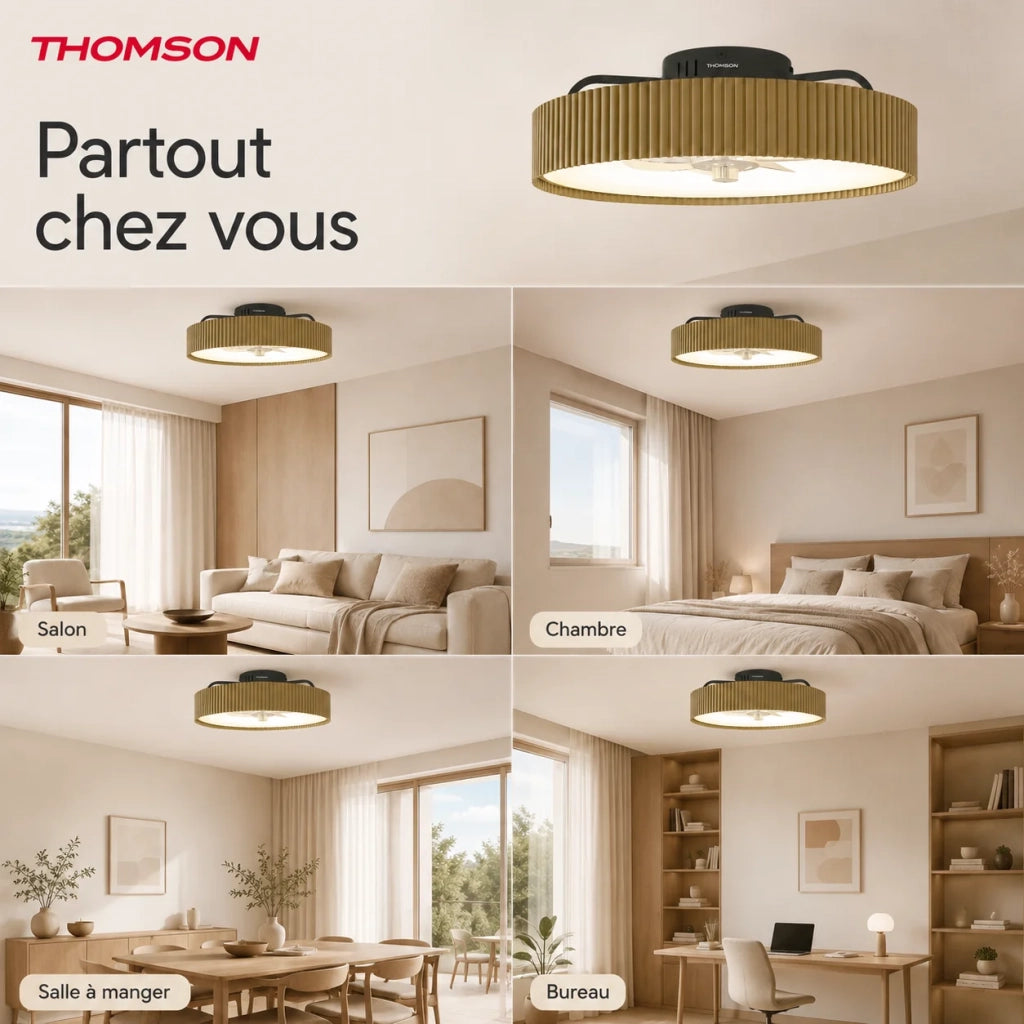 Ventilatore da soffitto con luce e telecomando incluso THOMSON ALMA