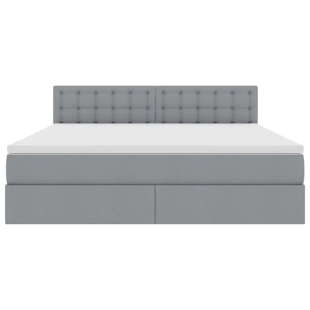 Letto con contenitore LED e materasso Grigio Chiaro