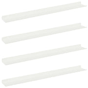 4 pz Mensola | Ripiano | Scaffale sospesa Bianco 80 x 9 x 2,5 cm Acciaio
