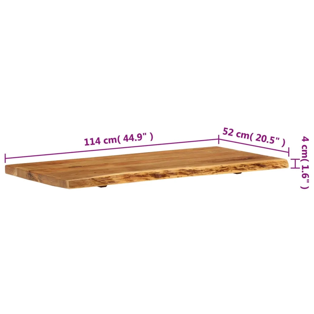 Piano per Lavabo Bagno in Massello di Acacia 114x52x4 cm 286324