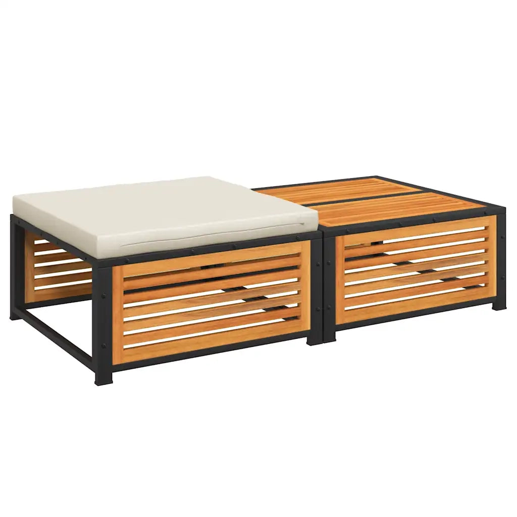 Tavolino da Giardino-Tavolo da Esterno con Sgabello in Legno Massello di Acacia 947869