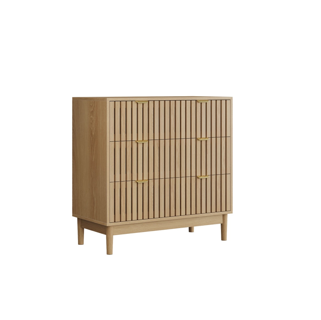 Cassettiera 80x39x80 cm con 3 cassetti; struttura stabile in MDF; colore del legno
