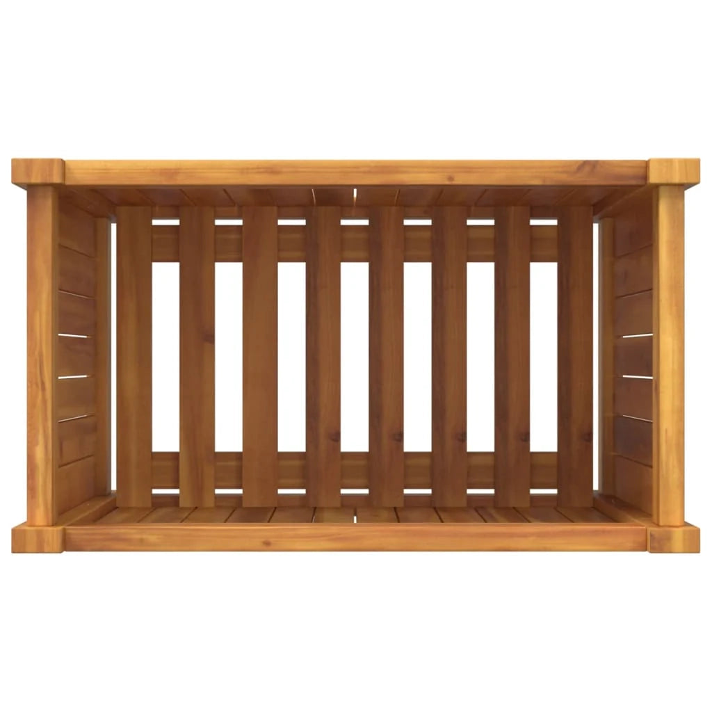 Fioriera rialzata per piante fiori e patio con rivestimento 54 x 31 x 50 cm legno massello di acacia marrone 02_0038139