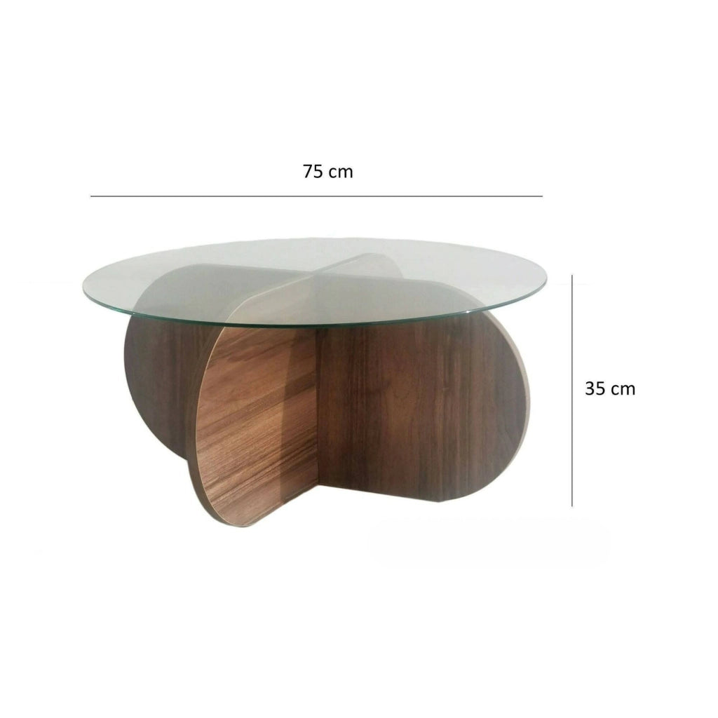 Nila, Tavolino da Salotto Portariviste, 75x75x35h cm Marrone Noce