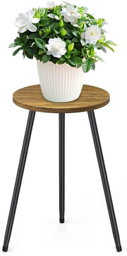 Supporto per piante interno, tavola di supporto per piante accessori, vaso per piante, decorazione per piante moderna, tavolo per piante in stile mid century in legno, tavolo rotondo piccolo per piante alto, supporto per piante metallico per balcone