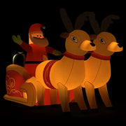 Decorazione Natalizia Babbo Natale e Renne Gonfiabili LED-Luci decorative natalizie 130cm