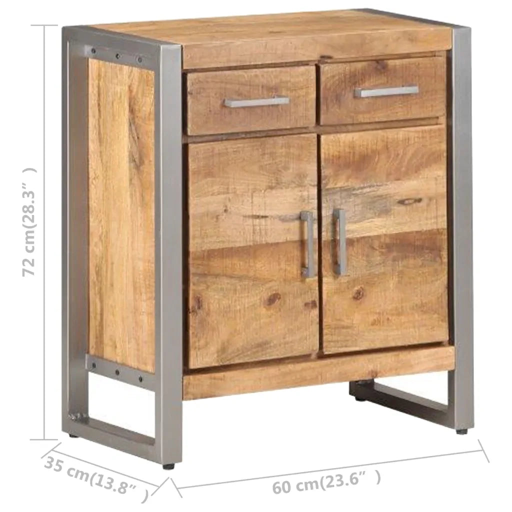 Credenza | Madia | Buffet da pranzo | Armadio da pranzo 60x35x72 cm in Legno di Mango Grezzo