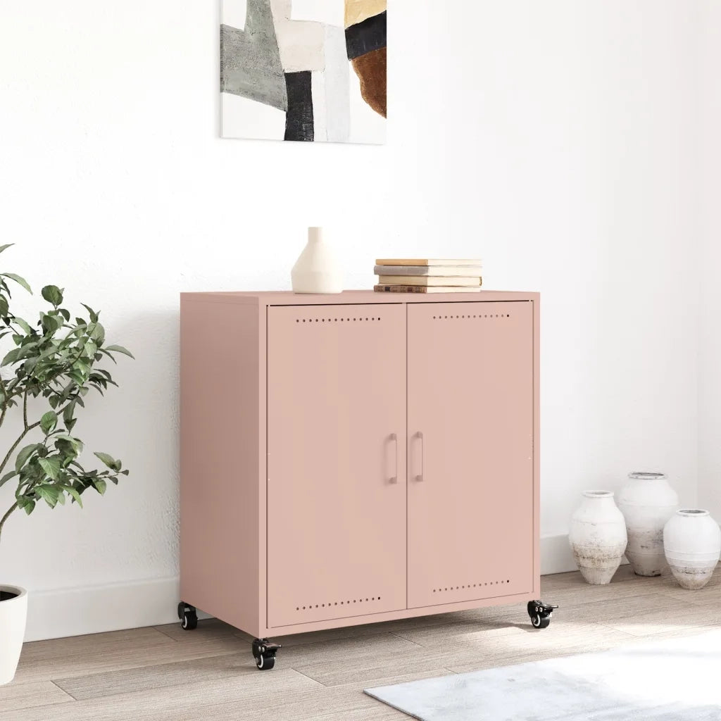 Credenza | Madia | Buffet da pranzo | Armadio da pranzo Rosa 68x39x72 cm in Acciaio