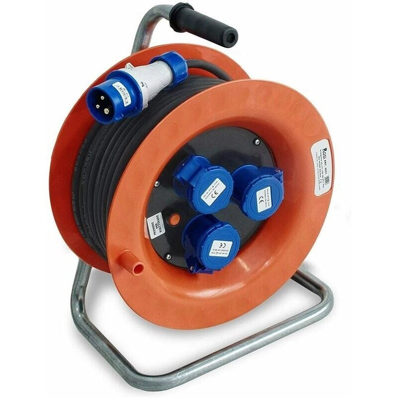AVVOLGICAVO ELETTRICO INDUSTRIALE CON 3 PRESE LUNGHEZZA 30 METRI