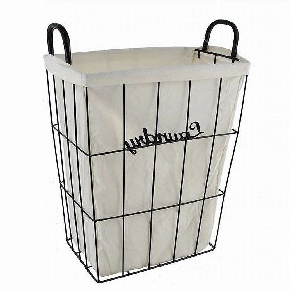 Trade Shop - Cesto Contenitore Portabiancheria In Tessuto Con Struttura In Metallo Bagno 10630 -
