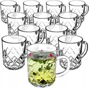 Set di 12 bicchieri da tè e caffè KADAX da 230 ml con manico.