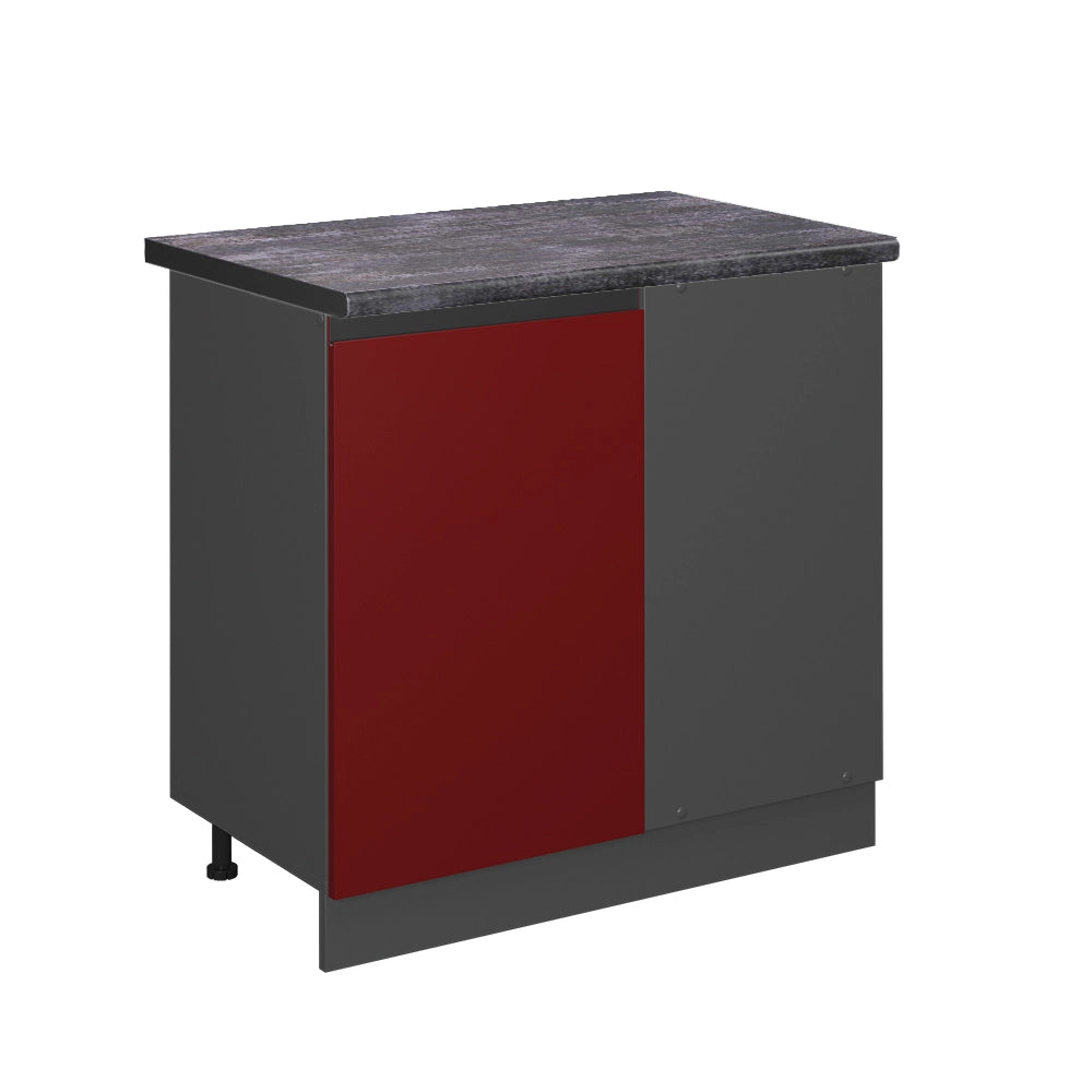 Mobile ad angolo cucina R-Line Rosso/Antracite 86 cm J-Shape, PL Antracite Vicco
