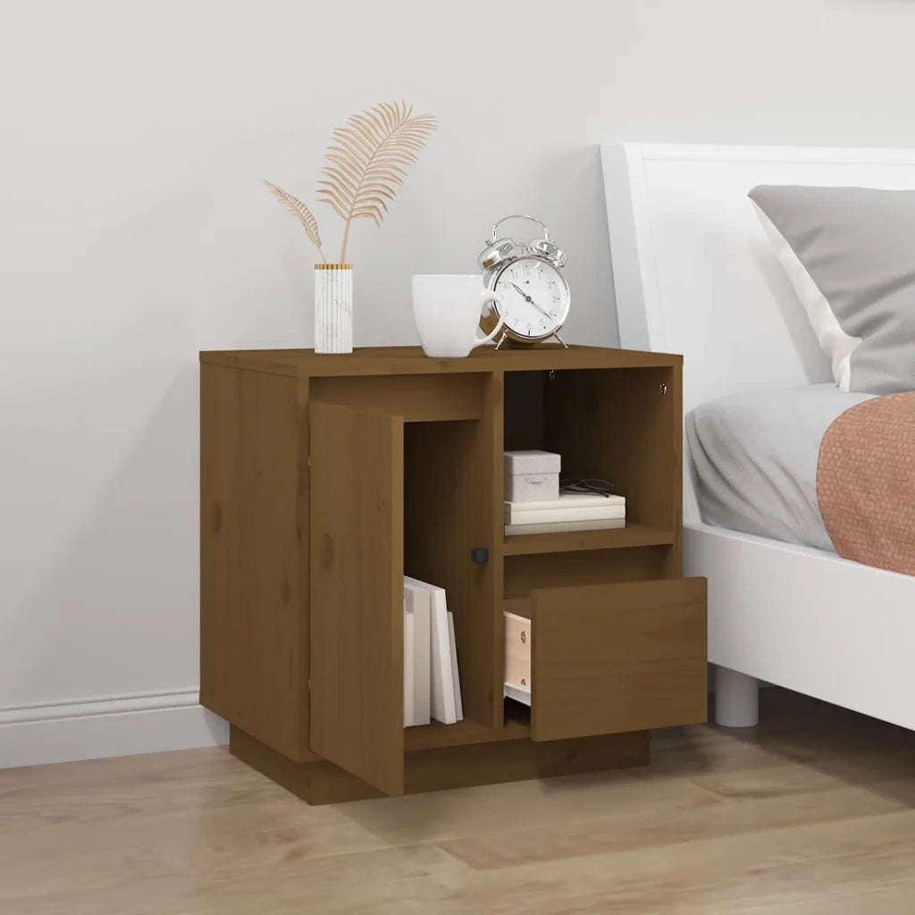 Comodino ambra 50x34x50 cm in Legno Massello di Pino 814485