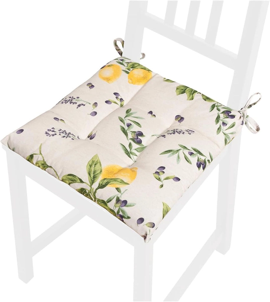 Set 4 Cuscini Sedia Shabby Chic Moderni Morbidi Imbottiti Ovatta Universali Cotone Lavabile