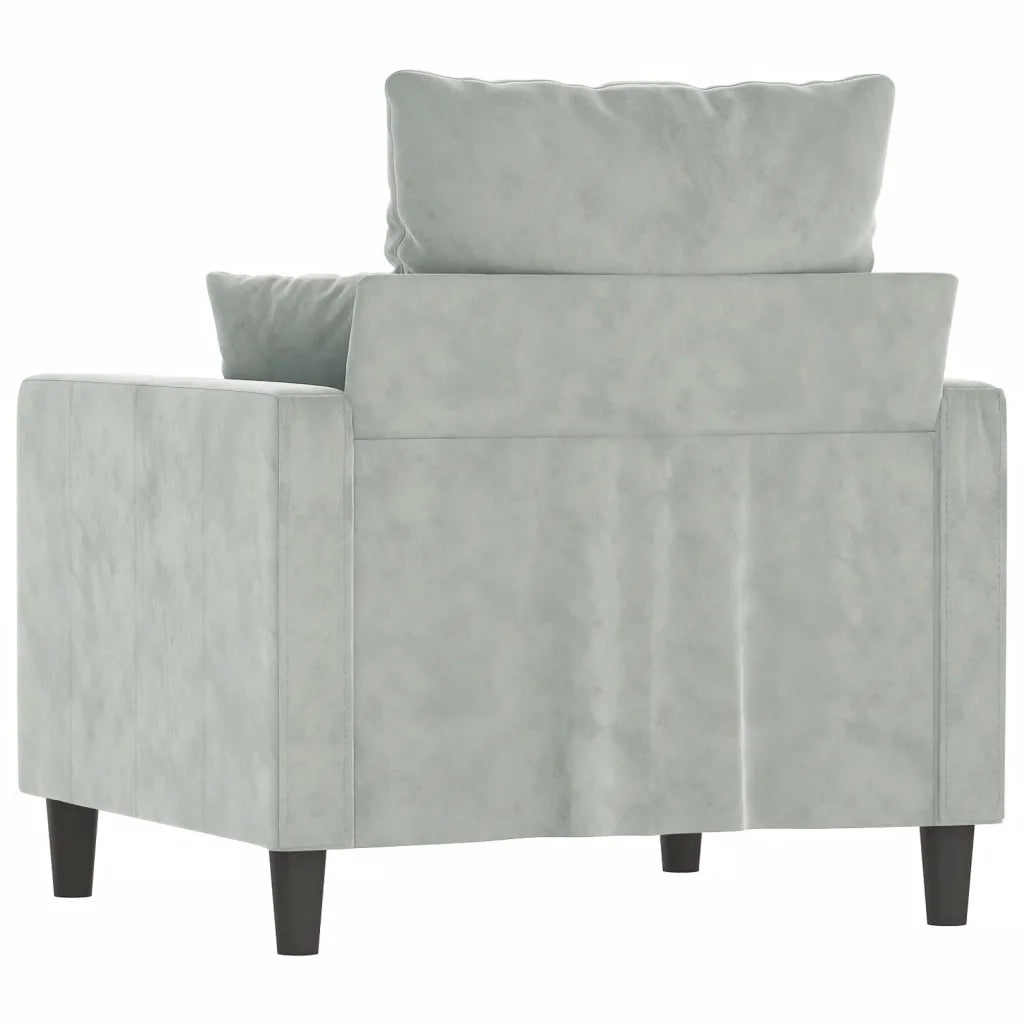 Poltrona-Divano Sedia Grigio Chiaro 60 cm Velluto 490837