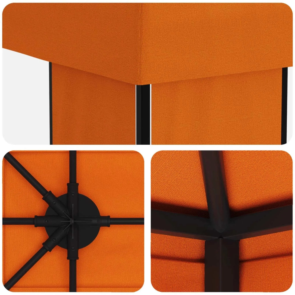 Gazebo da giardino 6 x 3 m Arancione Poliestere e Acciaio 190 3376015