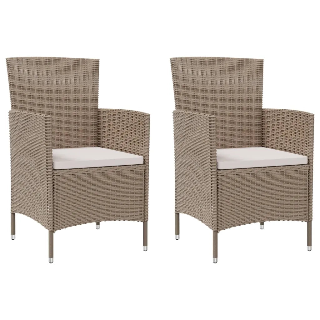 Set Mobili da Giardino 3 pz con Cuscini-Sofa da giardino in Polyrattan Beige