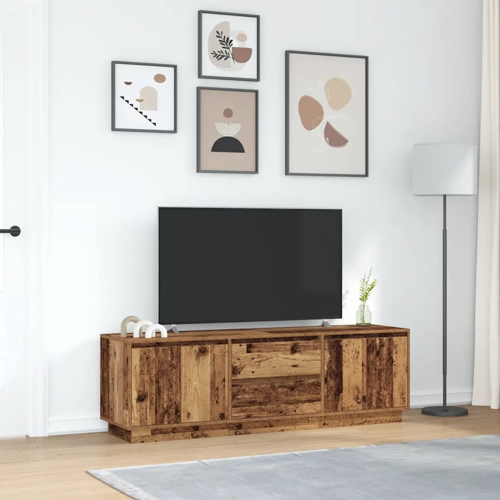 Mobile Porta TV con Luci LED Legno Antico 160,5x41x50 cm 3328433