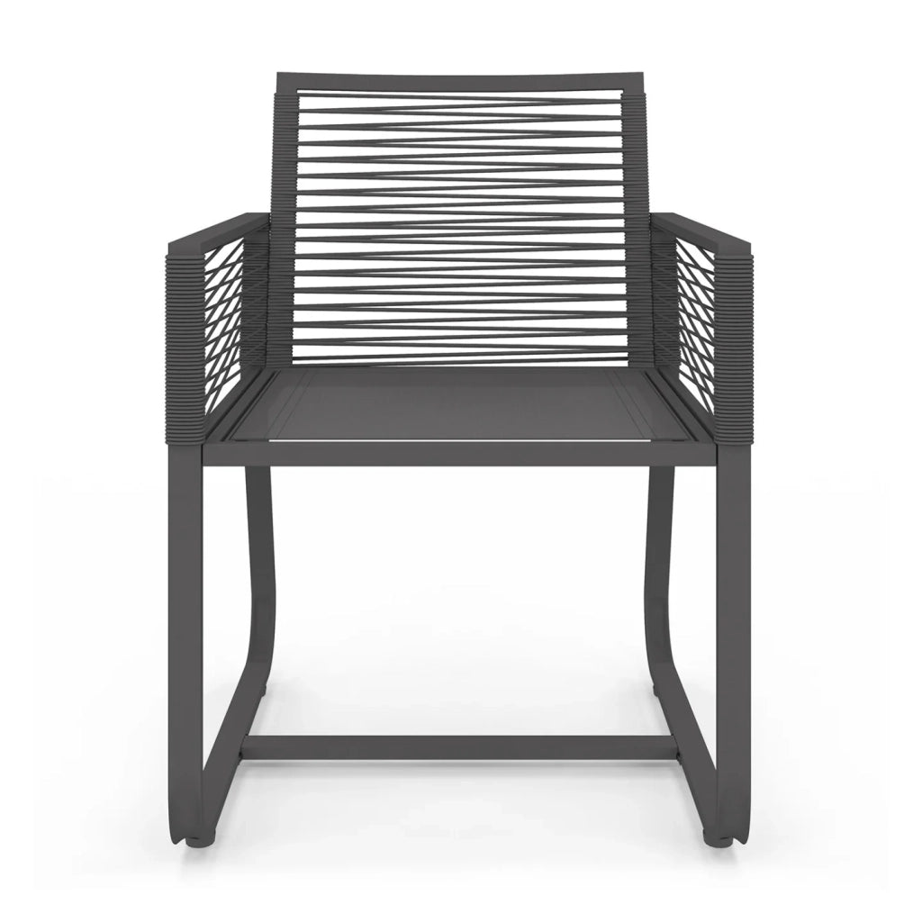 IDMarket - Set di 2 poltrone da giardino ODESSA in metallo e corda grigia