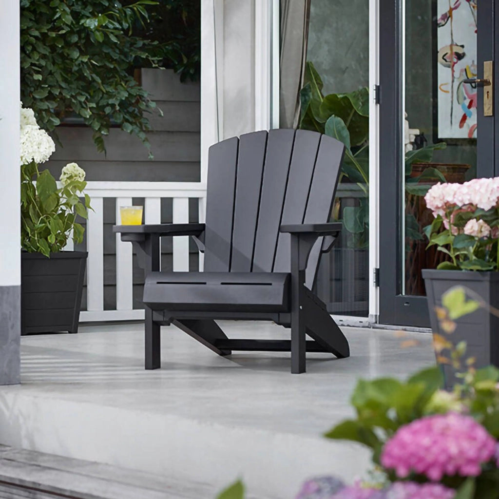 Sedia da esterno Creston, Seggiola da giardino, Seduta outdoor multiuso, Panchina da giardino, 80x93 h93 cm, Antracite