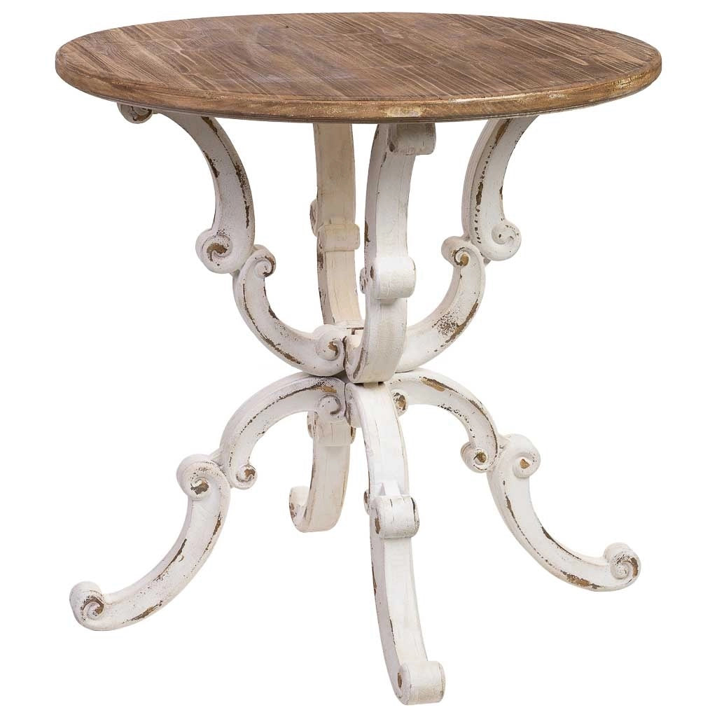 Tavolo rotondo in legno finitura invecchiata D80x80x79h cm