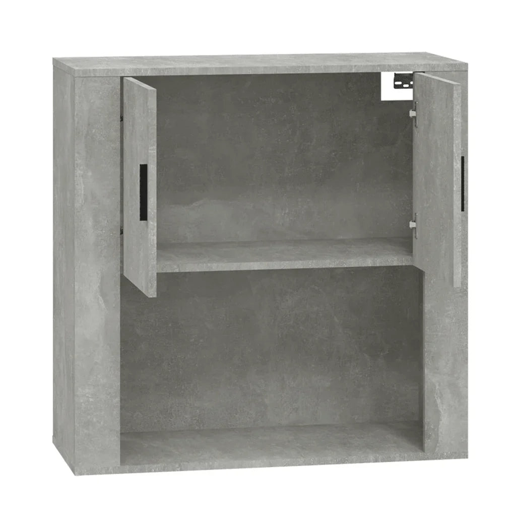 Mobile contenitore a parete pratico 80 x 33 x 80 cm legno composito grigio cemento 02_0048277