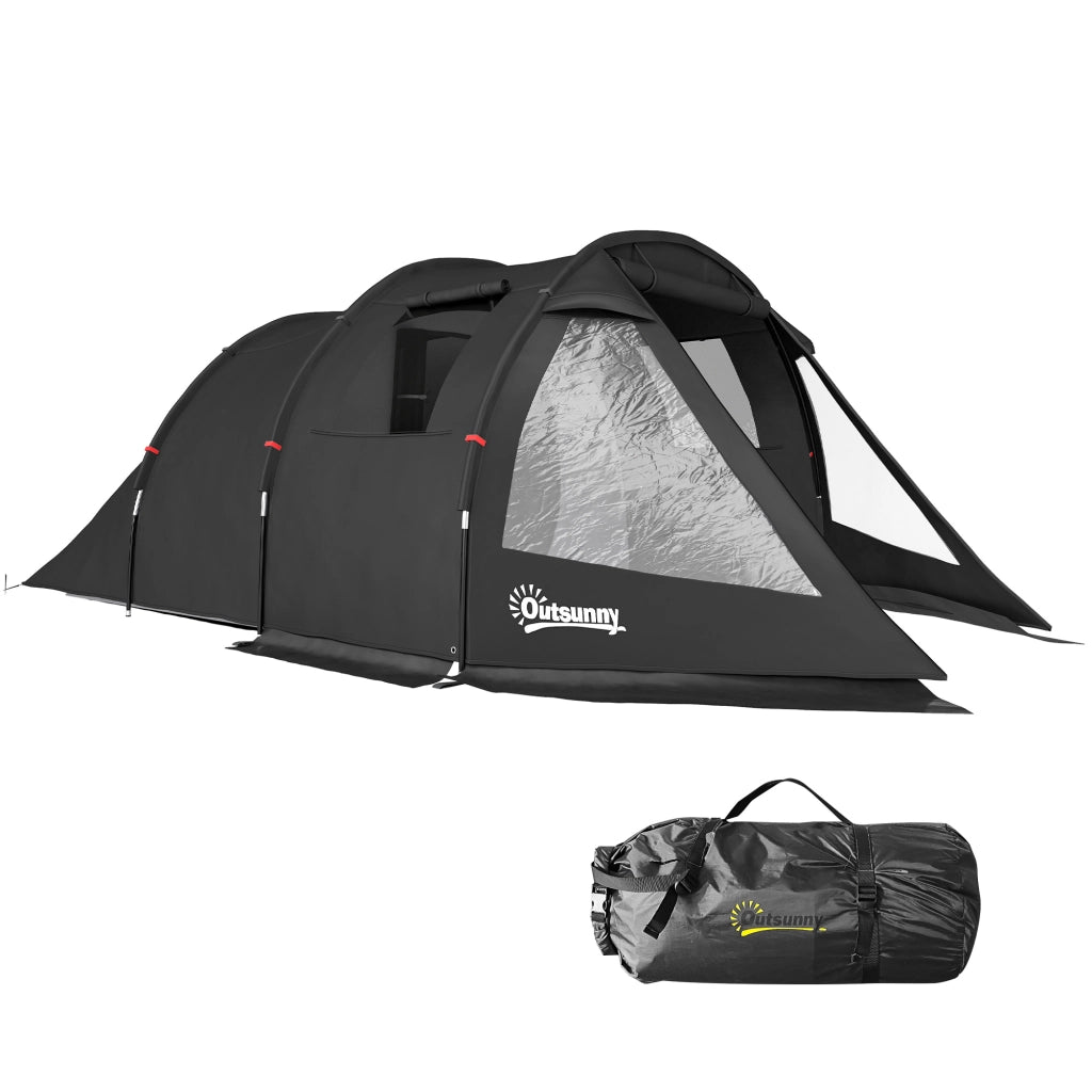 Tenda da campeggio trekking 2 stanze ¨C zephmum ¨C 475x264x172 cm nero
