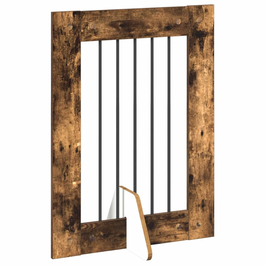 Cancello per cani con supporti 4 pz Rovere Fumo 60 x 80 cm CFW3977021