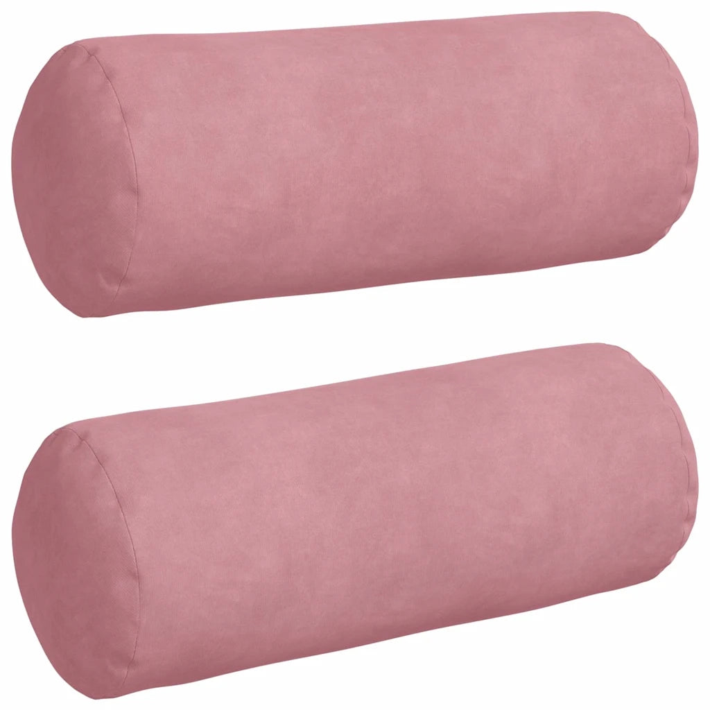 Cuscini a rullo 2 pcs Rosa Ø 15 x 40 cm Tessuto in Cords