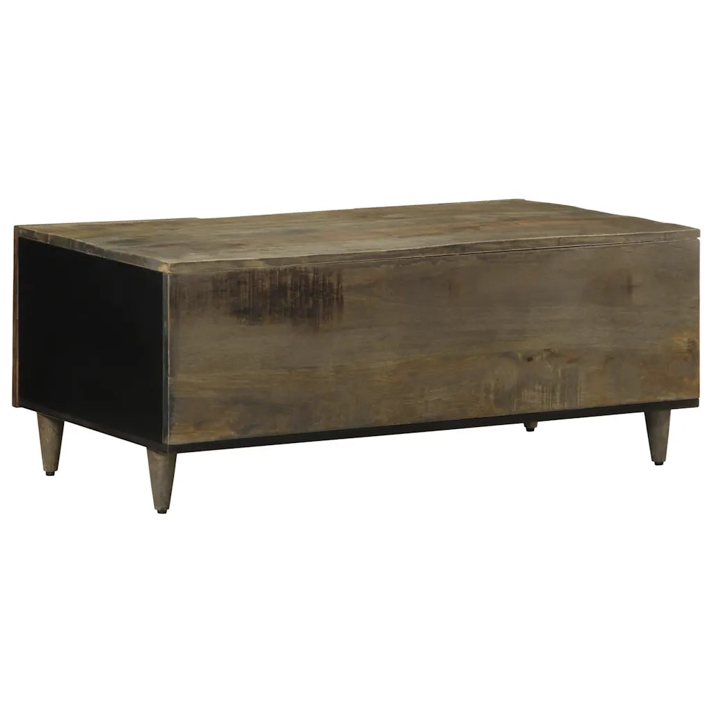 Tavolino da salotto | Tavolino da caff¨¨ | Tavolino da Soggiorno Grigio Chiaro 100x54x40cm in Legno Massello di Mango