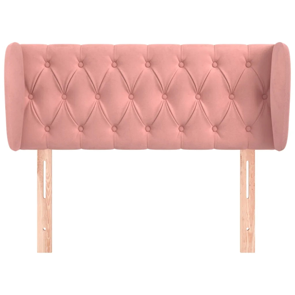 Testiera ad Orecchio-Testata con Orecchie Rosa 103x23x78/88 cm in Velluto 457751