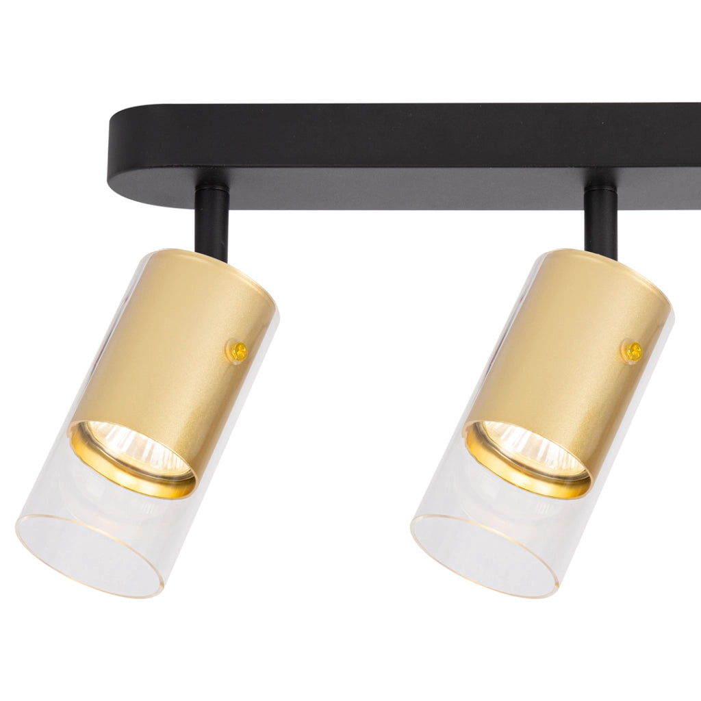 Barra spot Ricky nero-oro 3xGU10 10W Milagro da soffitto