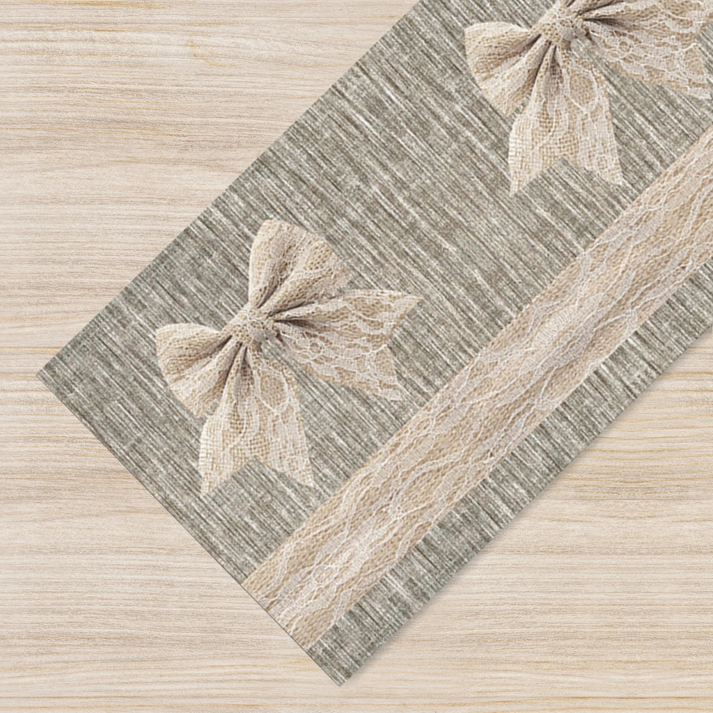 Tappeto passatoia fantasia made in Italy antiscivolo lavabile aderente FioccoBeige - 50x150 cm