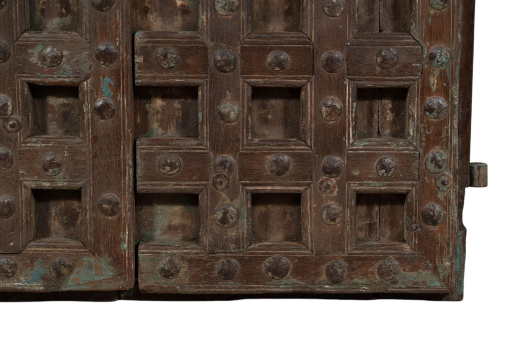 Biscottini Porta portone in legno massello e ferro da interno o da esterno vecchia e antica medievale