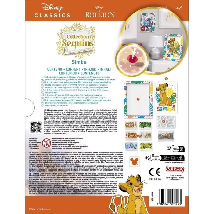 Gioco creativo - LANSAY - Collezione paillettes - SIMBA IL RE LEONE - Dai 7 anni